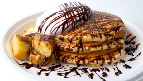 チョコバナナクリームのパンケーキ